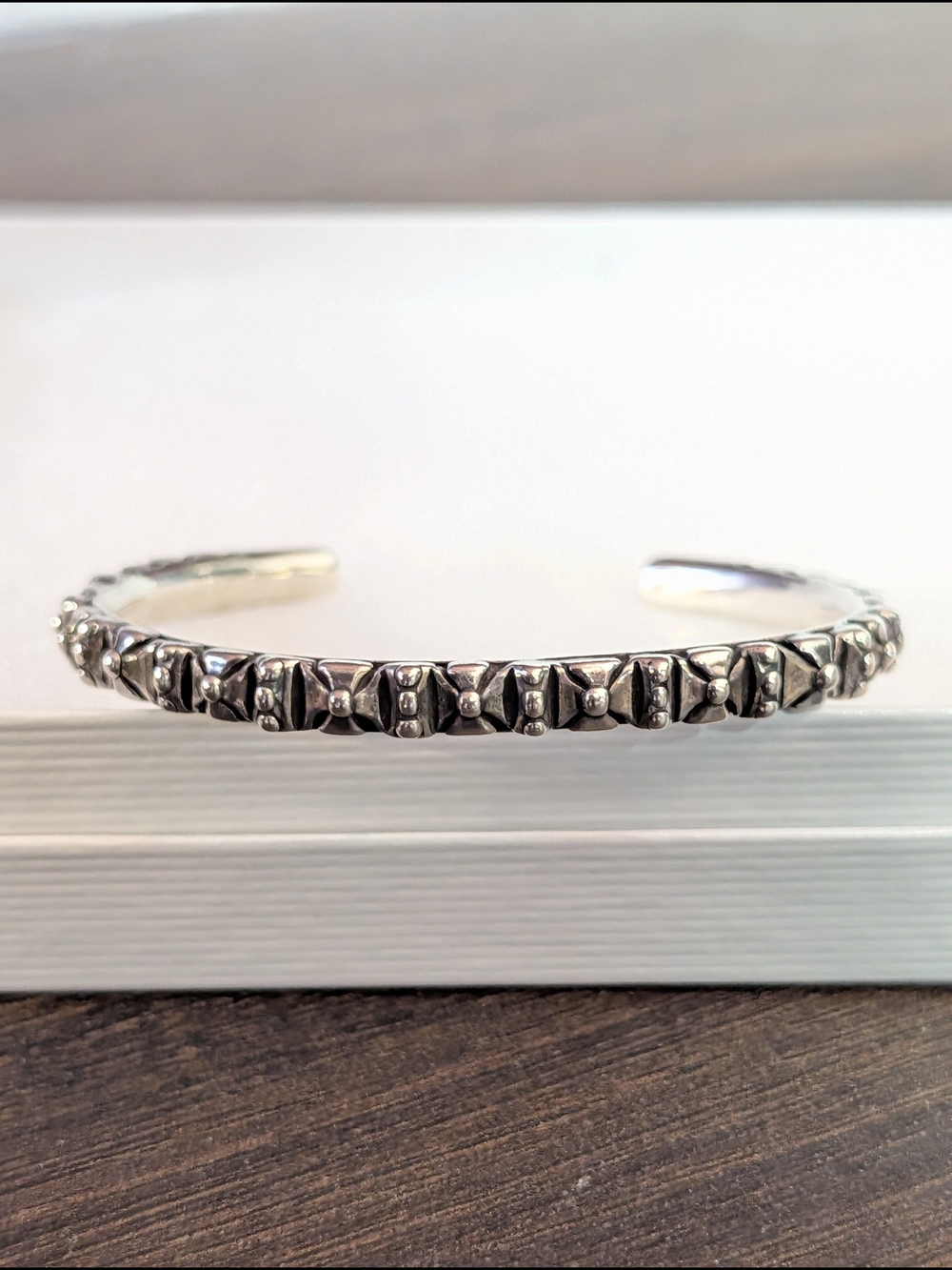 TRAVES WALKER 925 Sterling Silver Iron Cross Maltese Biker Bangle Bracelet USA